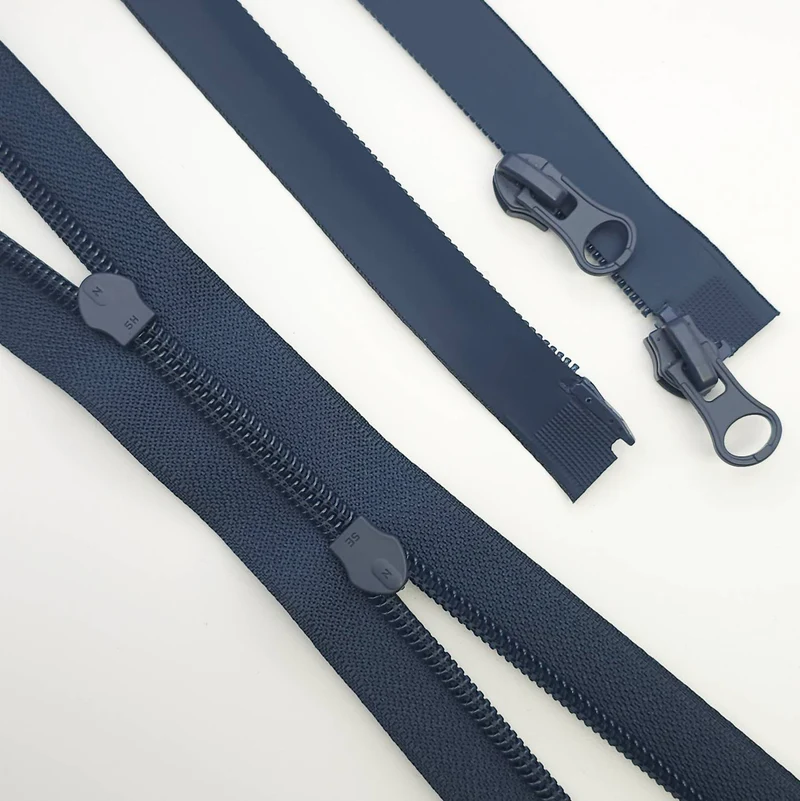 Fermeture éclair imperméable séparable à double curseur #5 | Marine