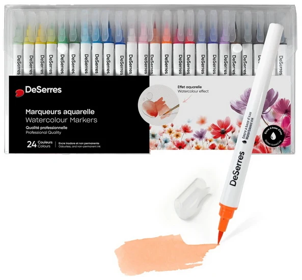 Set of 24 Watercolor Markers