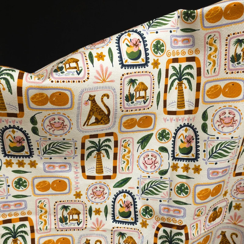 Canevas 100 % coton | Cartes postales tropicales | Exclusivité Les Tissées