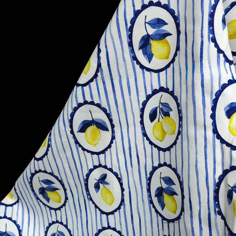 Canevas 100 % coton | Médaillons de citrons d'Amalfi | Exclusivité Les Tissées