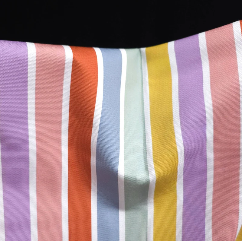 Canevas 100 % coton | Rayures sorbet | Exclusivité Les Tissées