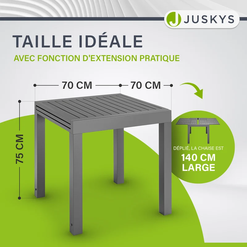 Table de jardin extensible Laki