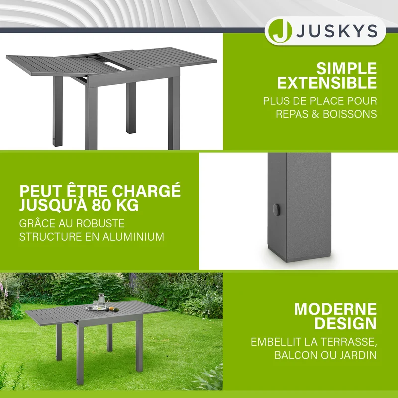 Table de jardin extensible Laki