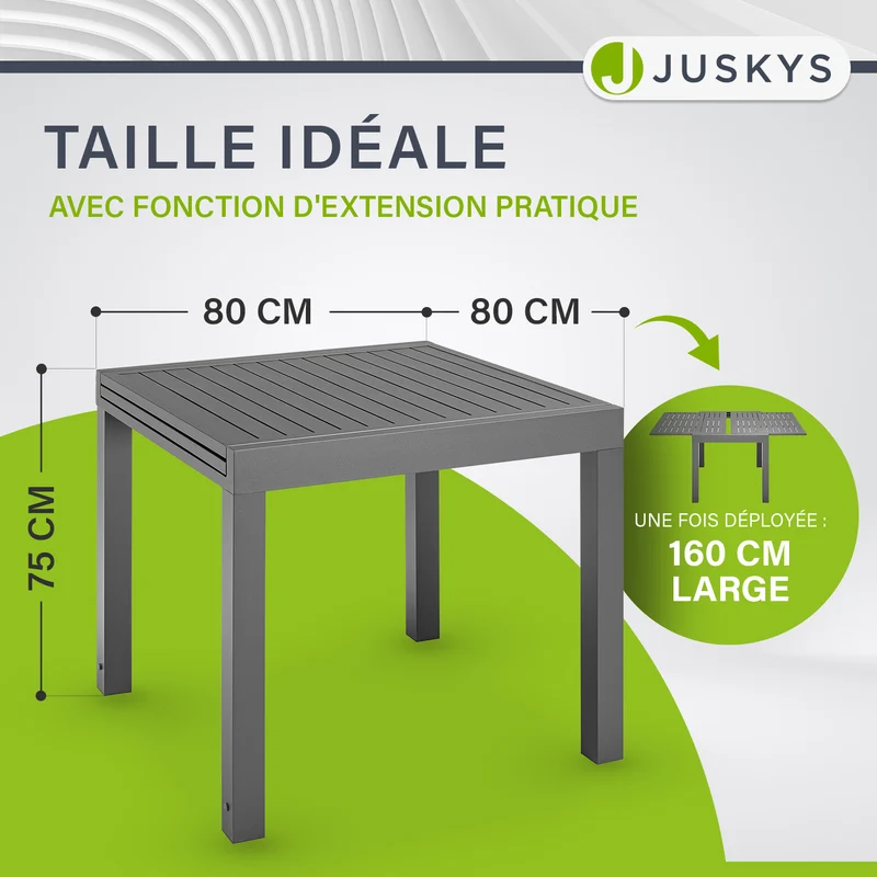 Table de jardin extensible Laki