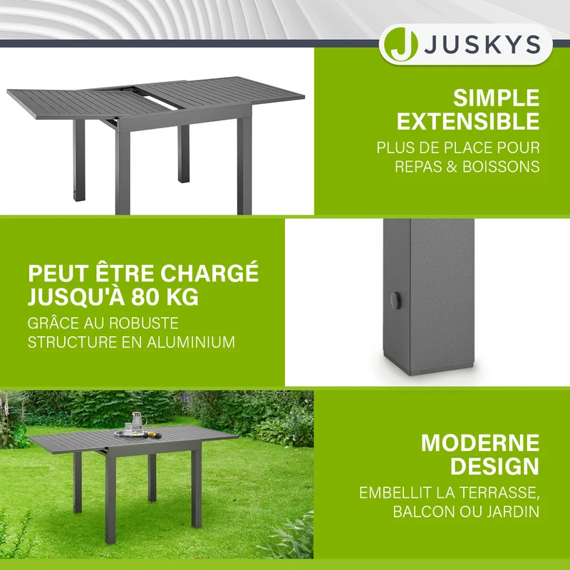 Table de jardin extensible Laki
