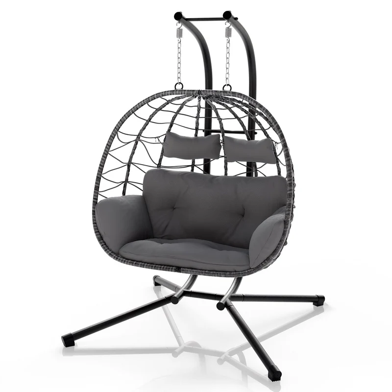 Fauteuil suspendu double en résine tressée Aria