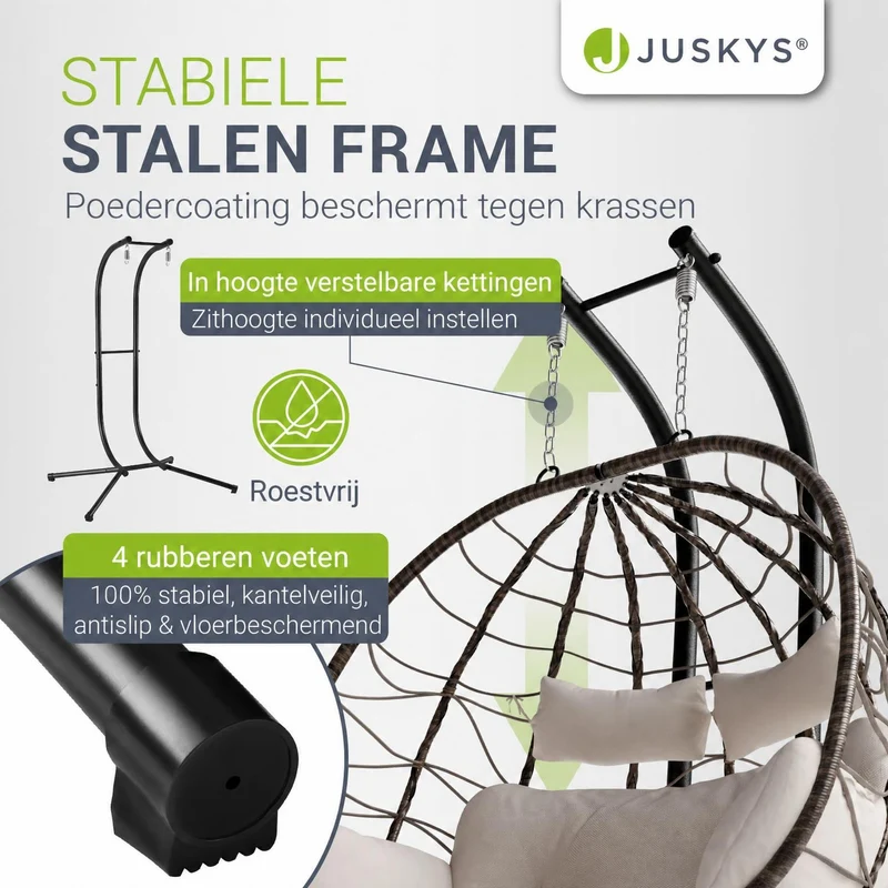 Fauteuil suspendu double en résine tressée Aria