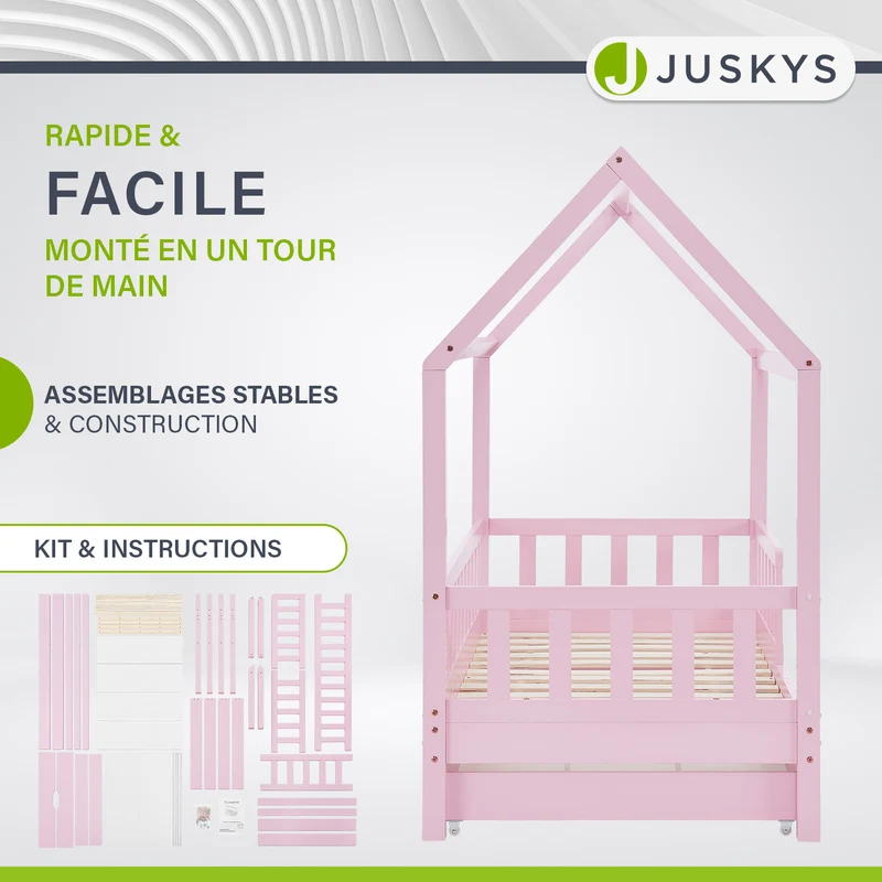 Lit enfant Marli 90 x 200 cm avec sommier