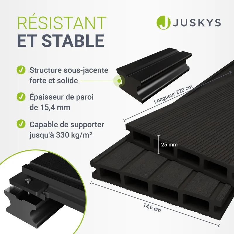 Lames de terrasse en WPC anthracite
