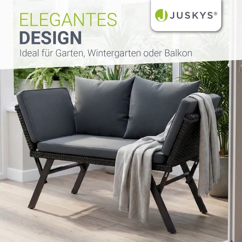 Banc de jardin 2en1 en résine tressée Calvia