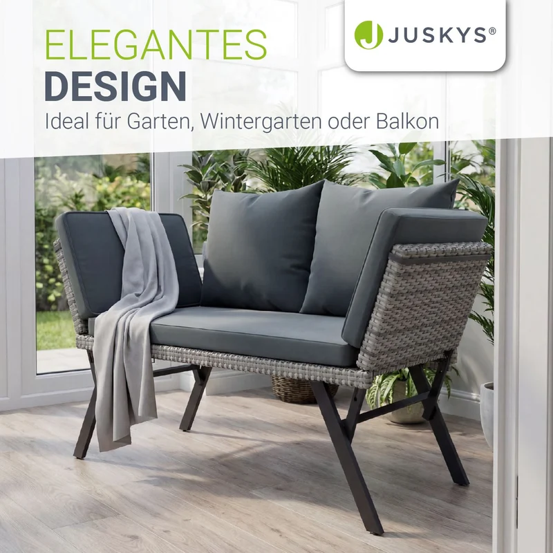 Banc de jardin 2en1 en résine tressée Calvia