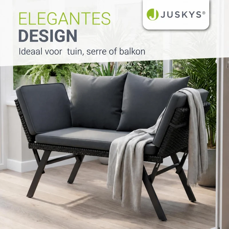 Banc de jardin 2en1 en résine tressée Calvia