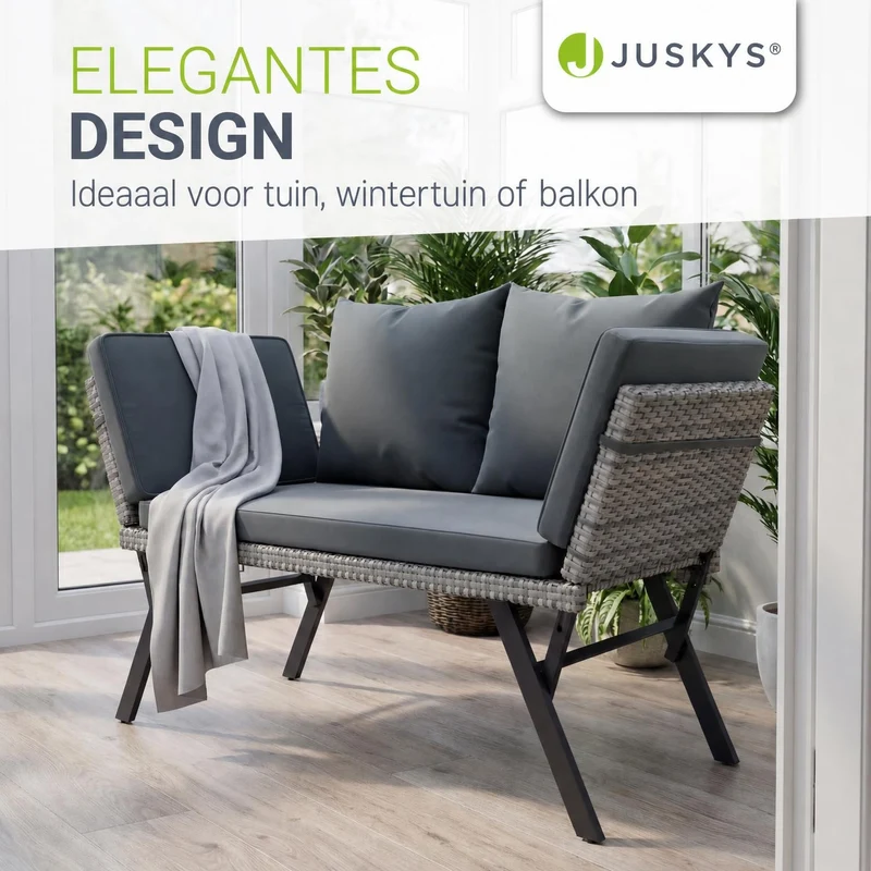 Banc de jardin 2en1 en résine tressée Calvia