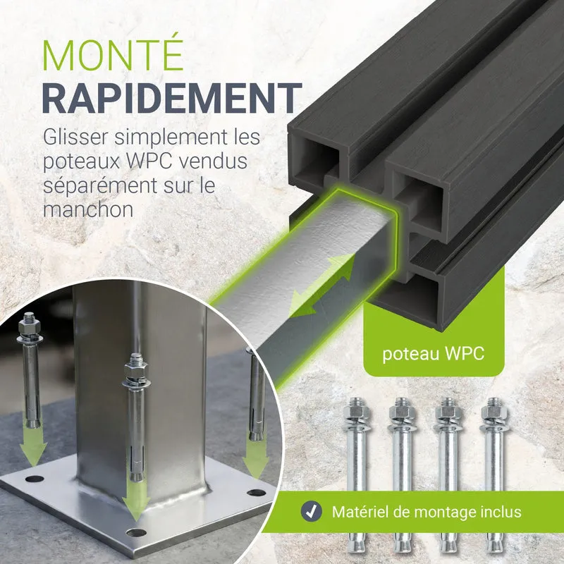 Platine à visser pour clôture WPC