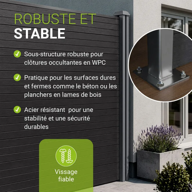 Platine à visser pour clôture WPC