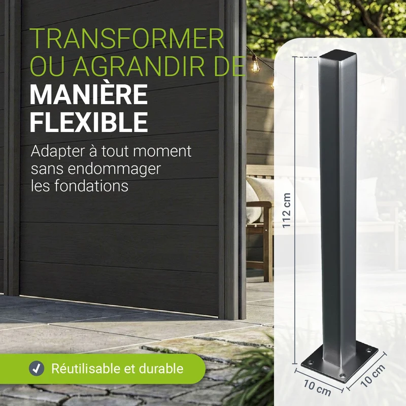 Platine à visser pour clôture WPC