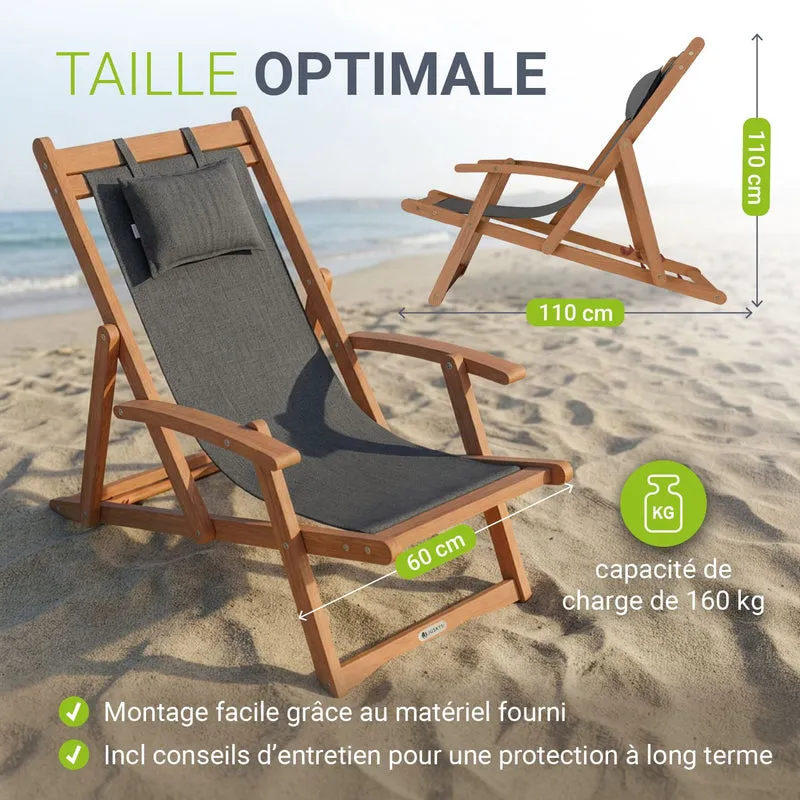 Transat de plage pliant Tavira
