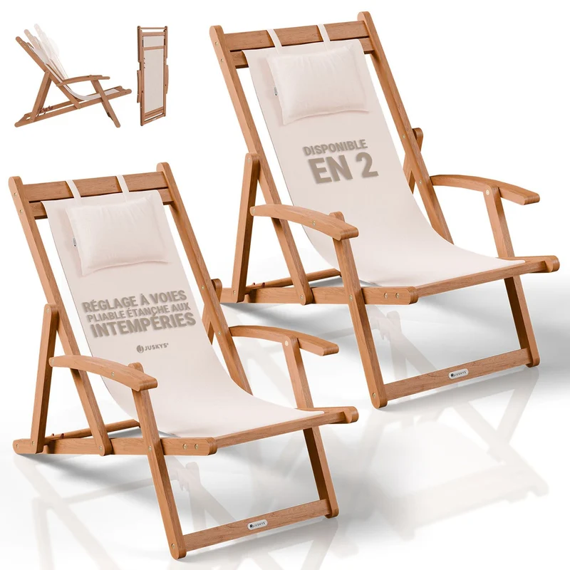 Transat de plage pliant Tavira