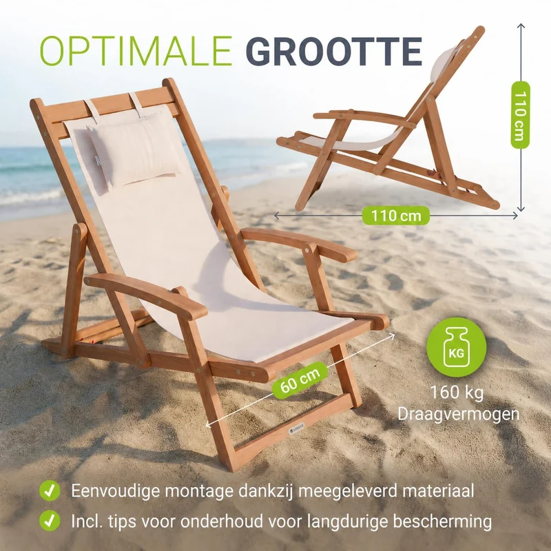 Transat de plage pliant Tavira