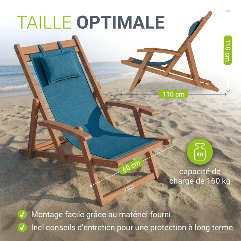 Transat de plage pliant Tavira