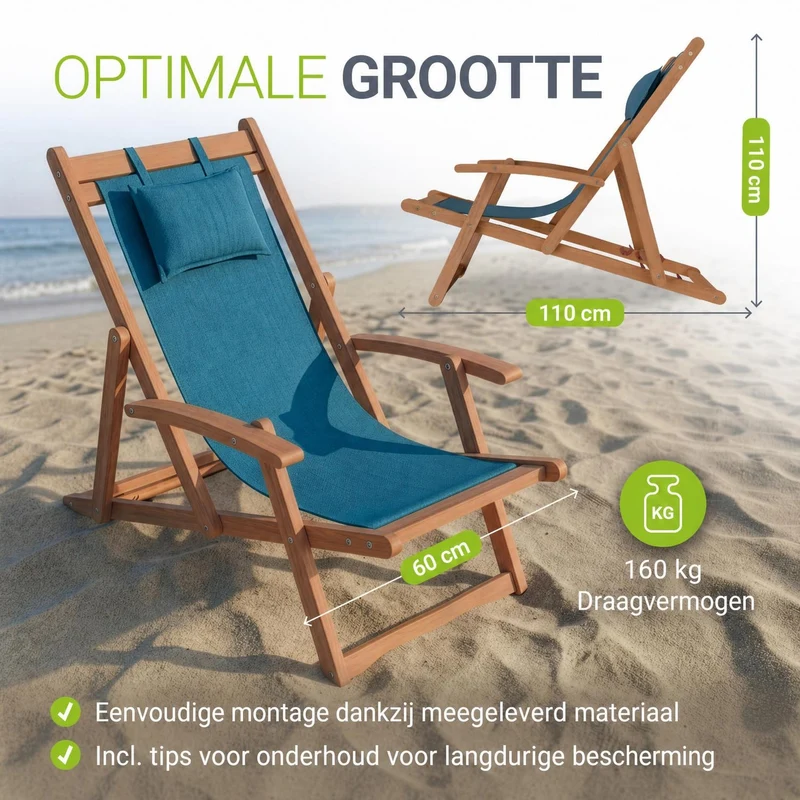 Transat de plage pliant Tavira