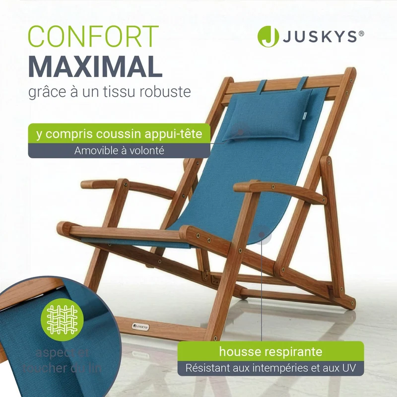 Transat de plage pliant Tavira