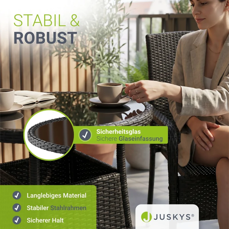 Table de jardin ronde en résine tressée Yoro