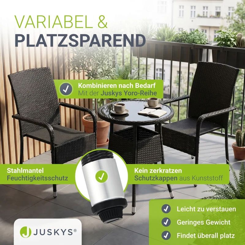 Table de jardin ronde en résine tressée Yoro