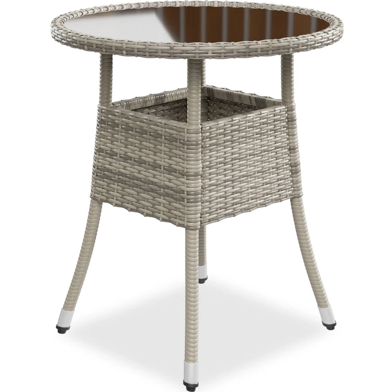 Table de jardin ronde en résine tressée Yoro