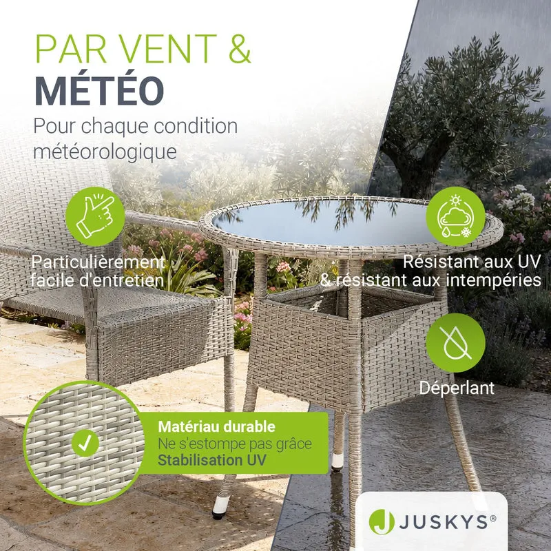 Table de jardin ronde en résine tressée Yoro