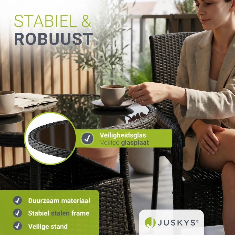 Table de jardin ronde en résine tressée Yoro