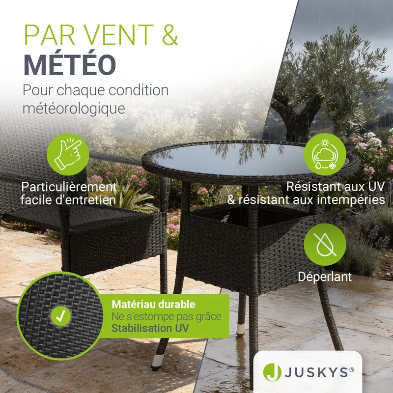 Table de jardin ronde en résine tressée Yoro
