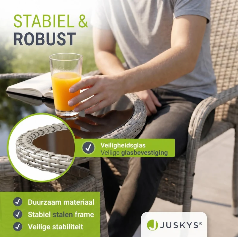 Table de jardin ronde en résine tressée Yoro