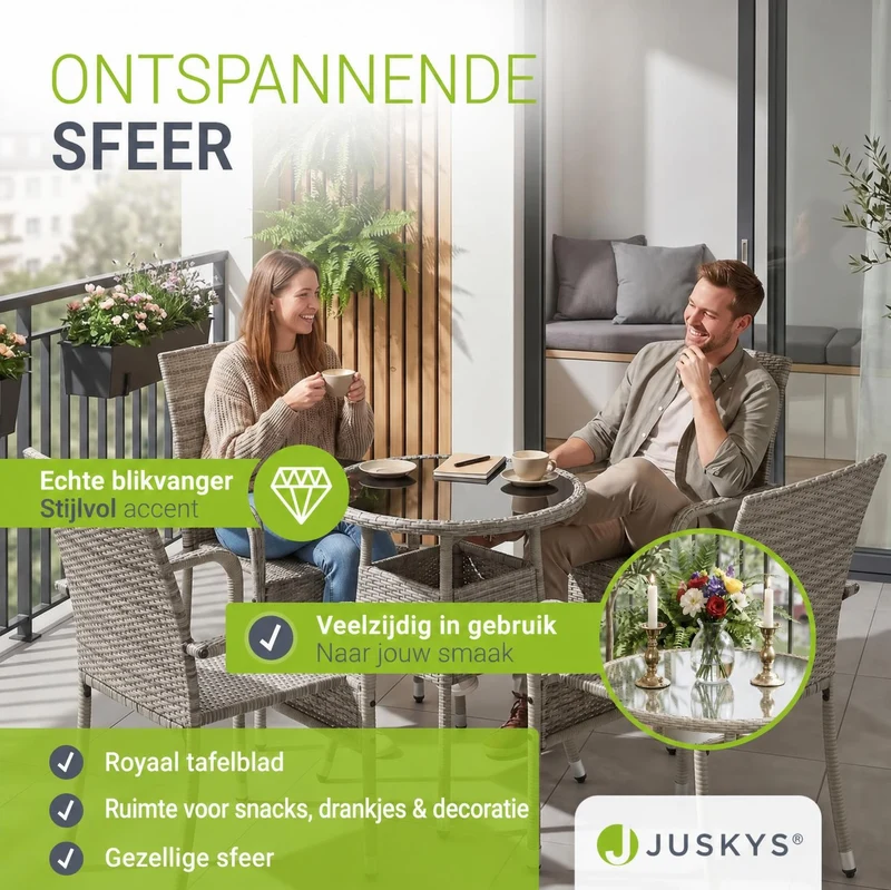 Table de jardin ronde en résine tressée Yoro