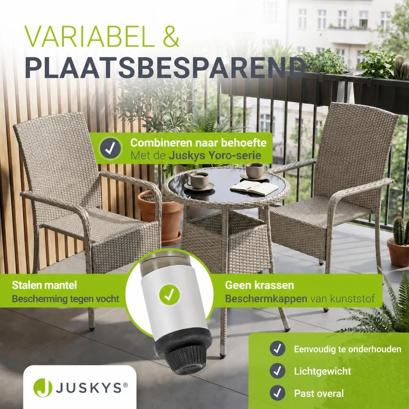 Table de jardin ronde en résine tressée Yoro