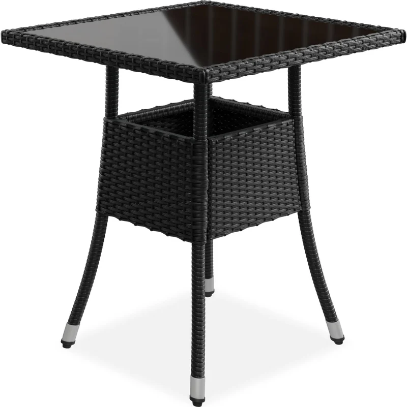 Table de jardin carrée en résine tressée Yoro