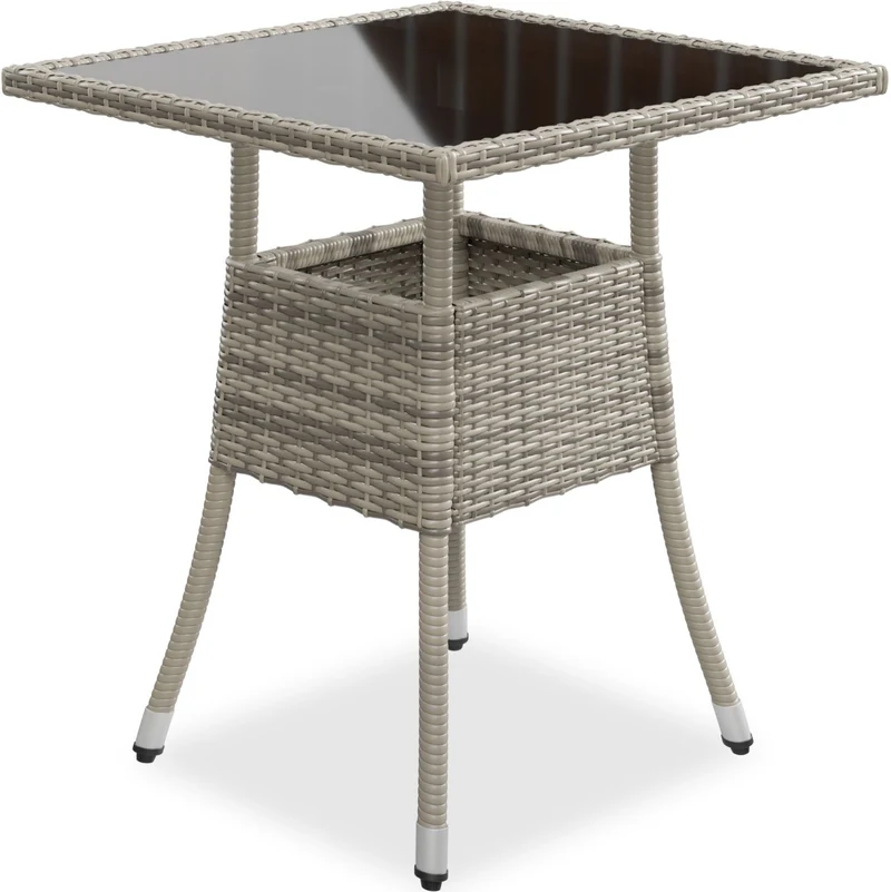 Table de jardin carrée en résine tressée Yoro