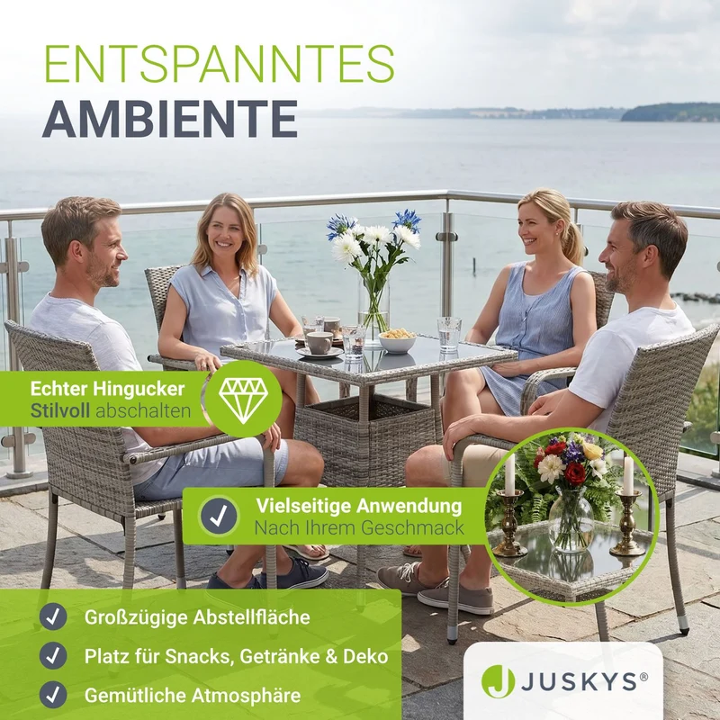 Table de jardin carrée en résine tressée Yoro