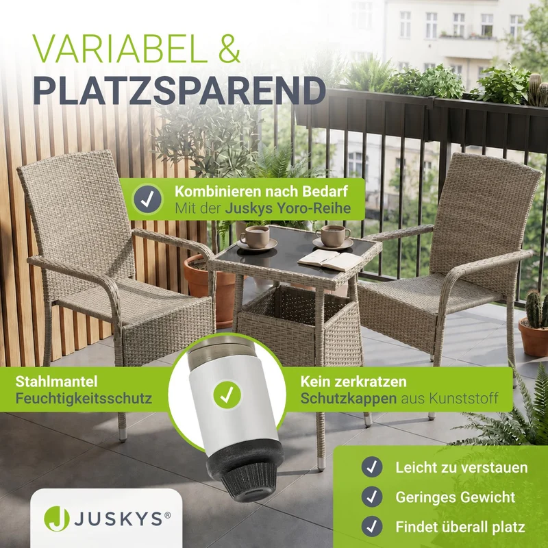 Table de jardin carrée en résine tressée Yoro