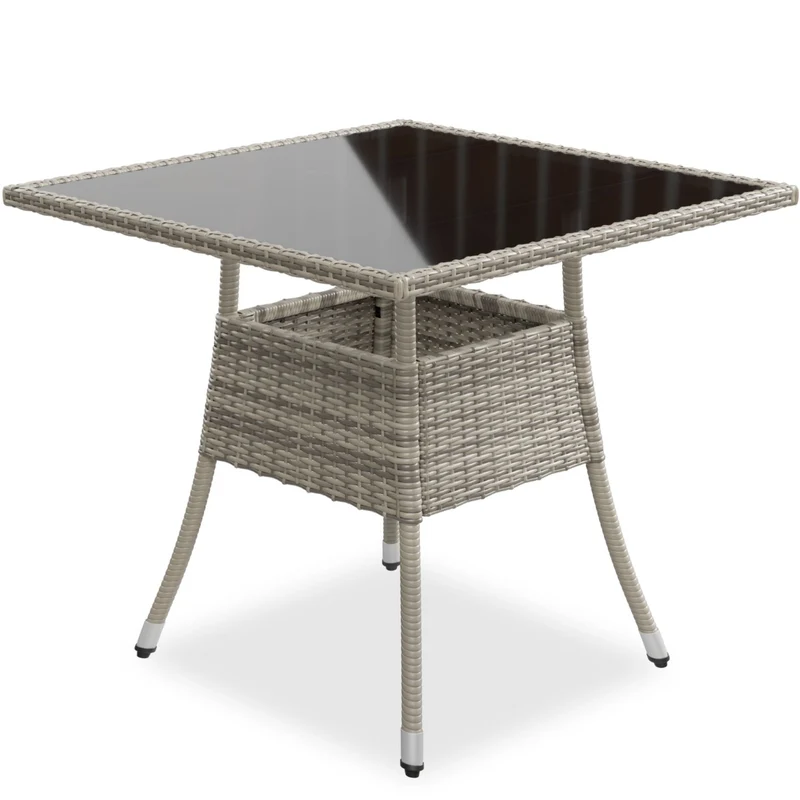 Table de jardin carrée en résine tressée Yoro