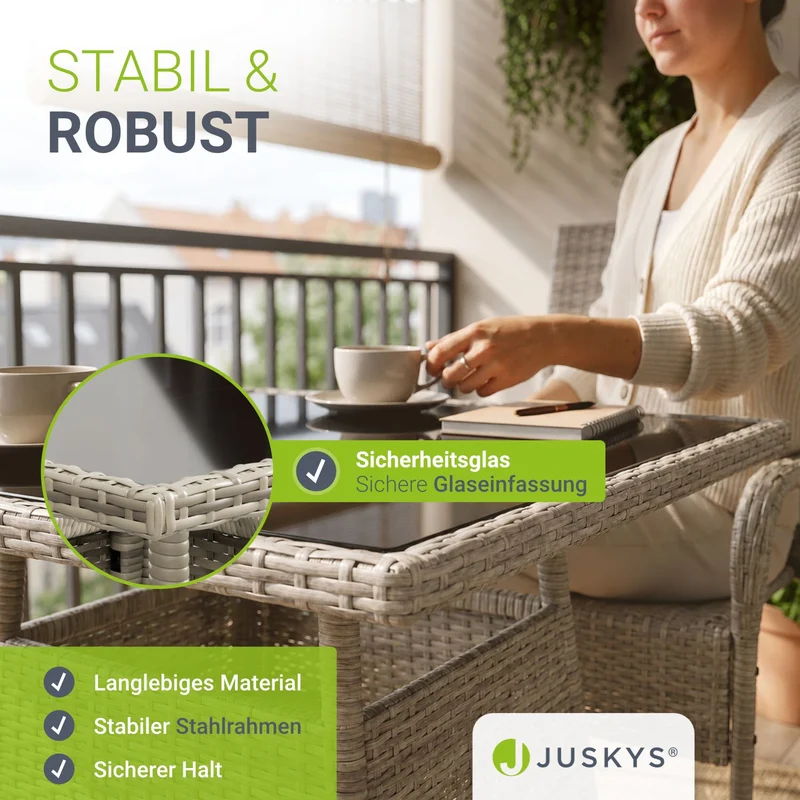 Table de jardin carrée en résine tressée Yoro