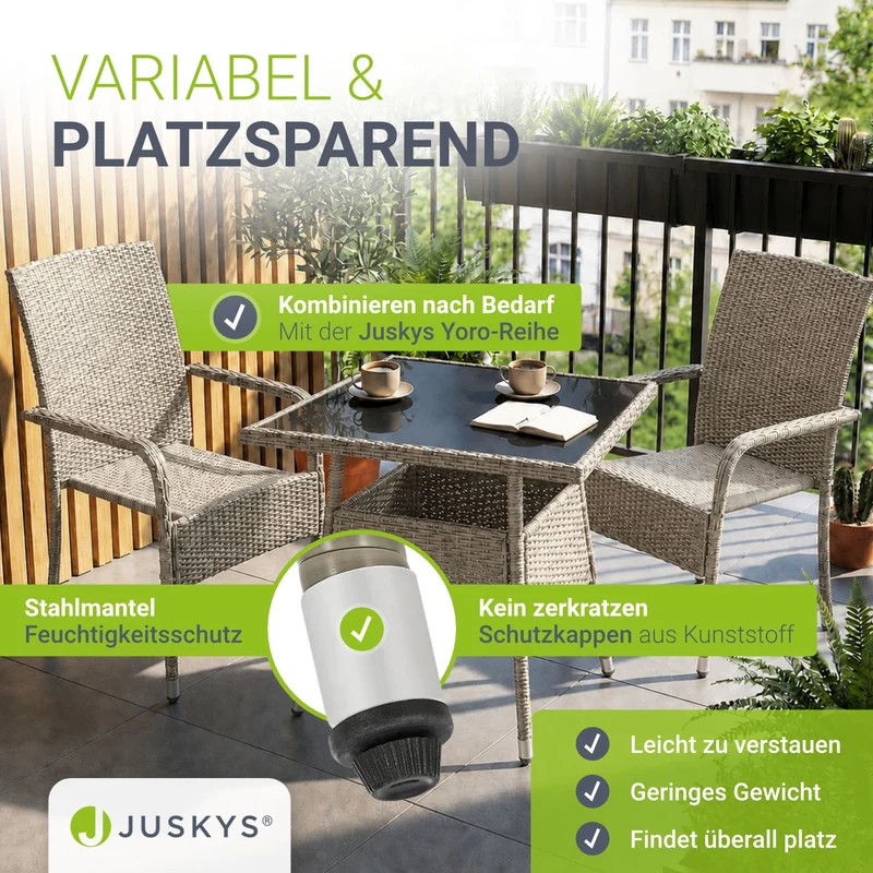 Table de jardin carrée en résine tressée Yoro