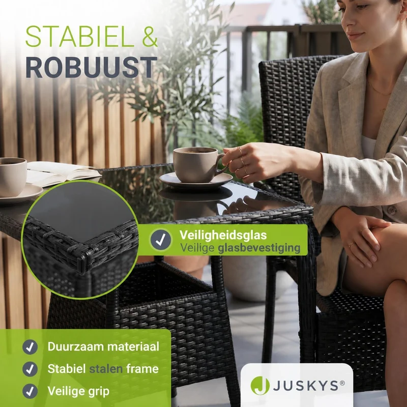 Table de jardin carrée en résine tressée Yoro