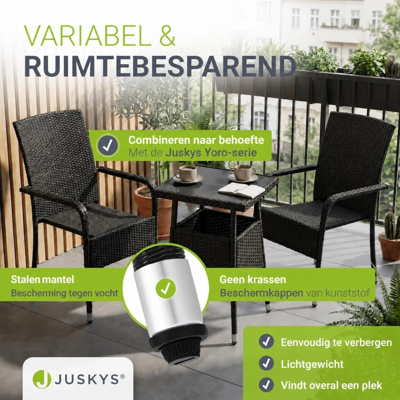 Table de jardin carrée en résine tressée Yoro