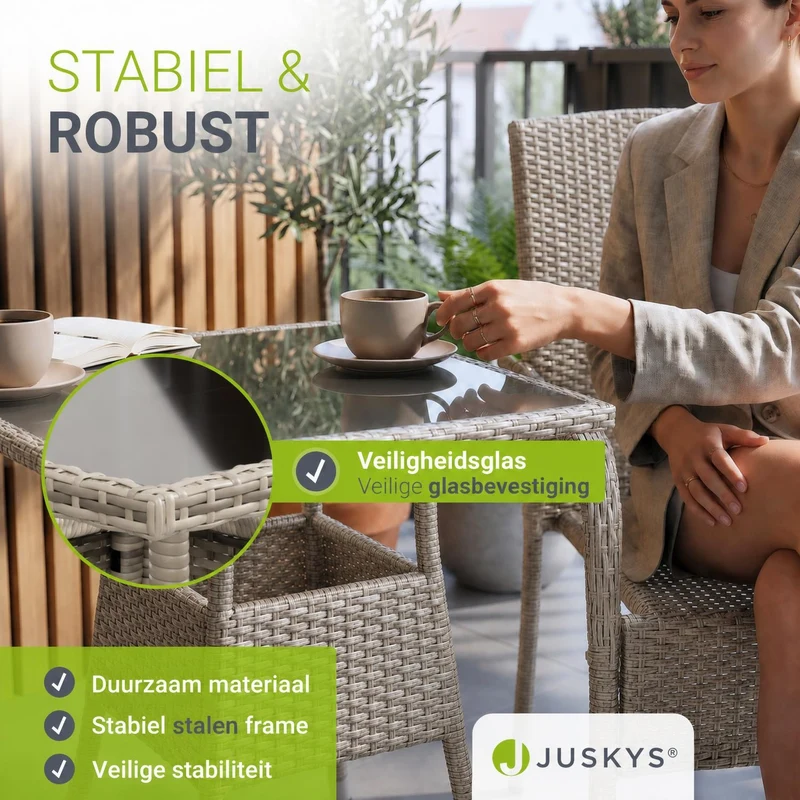 Table de jardin carrée en résine tressée Yoro