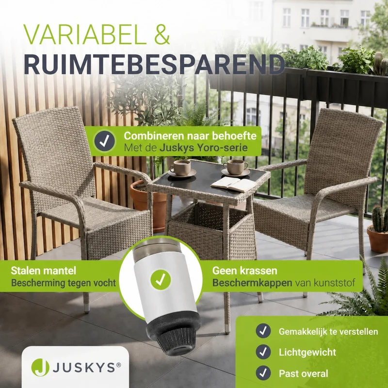 Table de jardin carrée en résine tressée Yoro