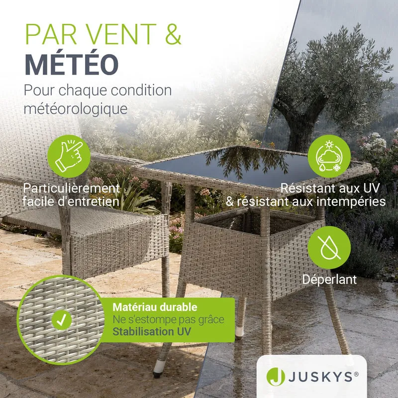 Table de jardin carrée en résine tressée Yoro