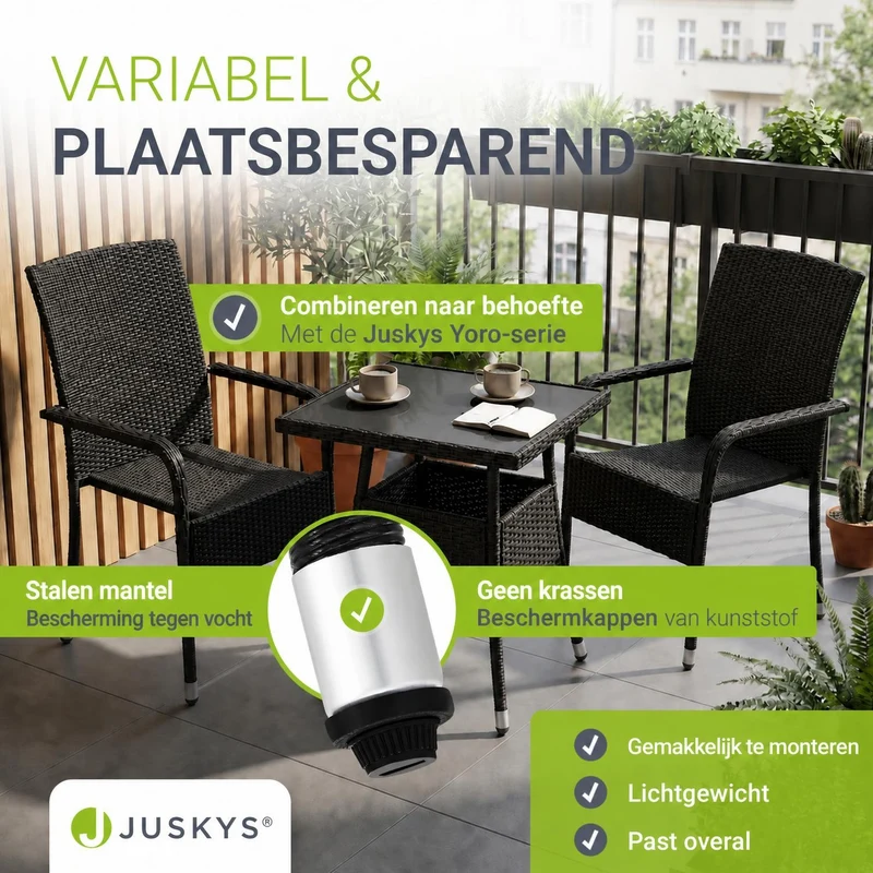 Table de jardin carrée en résine tressée Yoro
