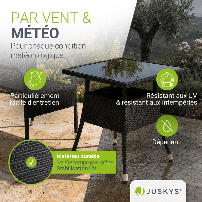 Table de jardin carrée en résine tressée Yoro