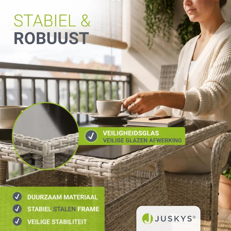 Table de jardin carrée en résine tressée Yoro